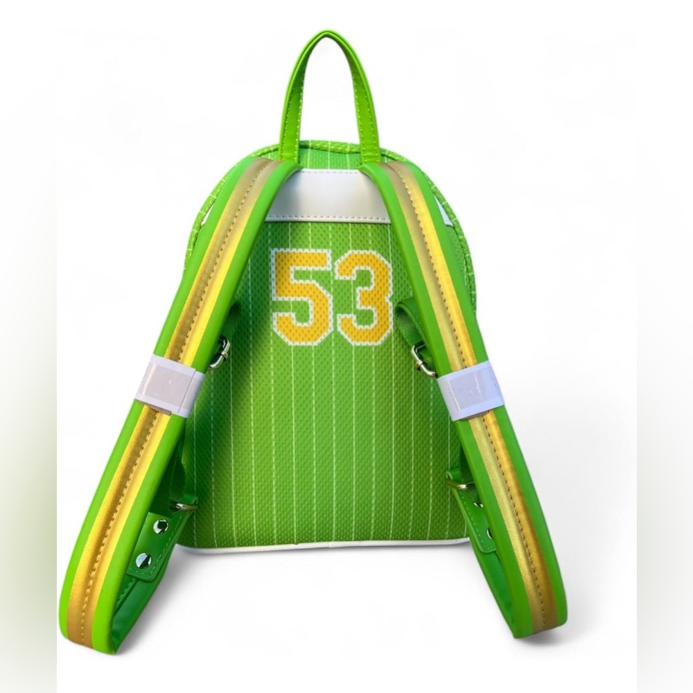 Loungefly Disney Peter Pan Team Tinker Bell Jersey Mini Backpack MWT - Picture 4 of 4